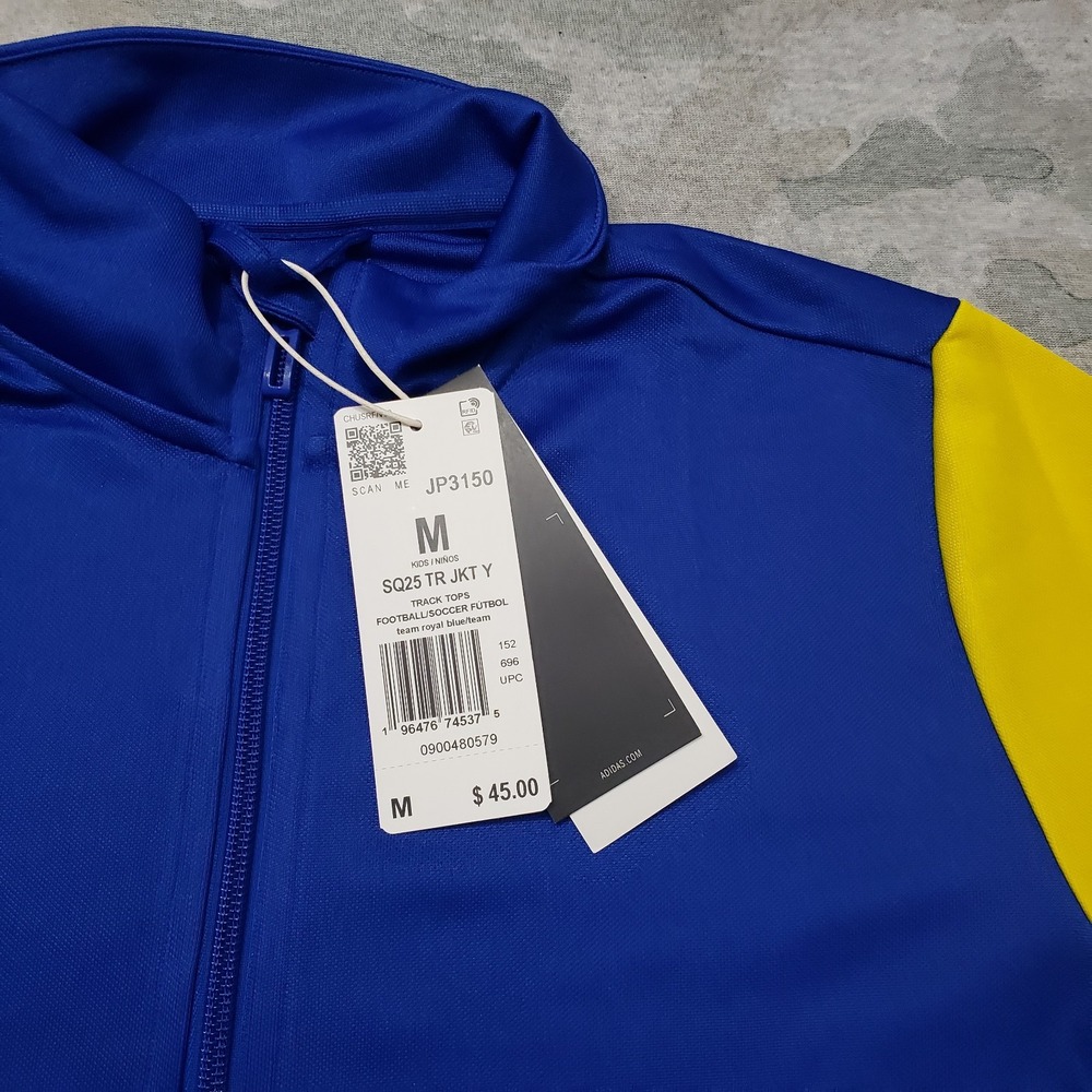 Adidas Windbreaker Track Jacket Youth 11-12Y Blue Full Zip Long‎ Sleeve - Picture 5 of 11